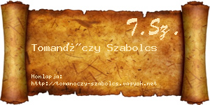 Tomanóczy Szabolcs névjegykártya