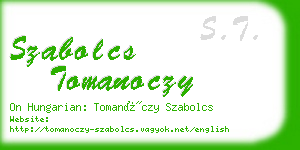szabolcs tomanoczy business card